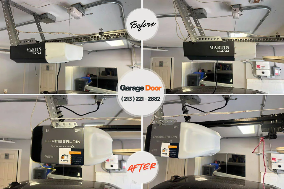 Before and after: garage door repair Walker, MI